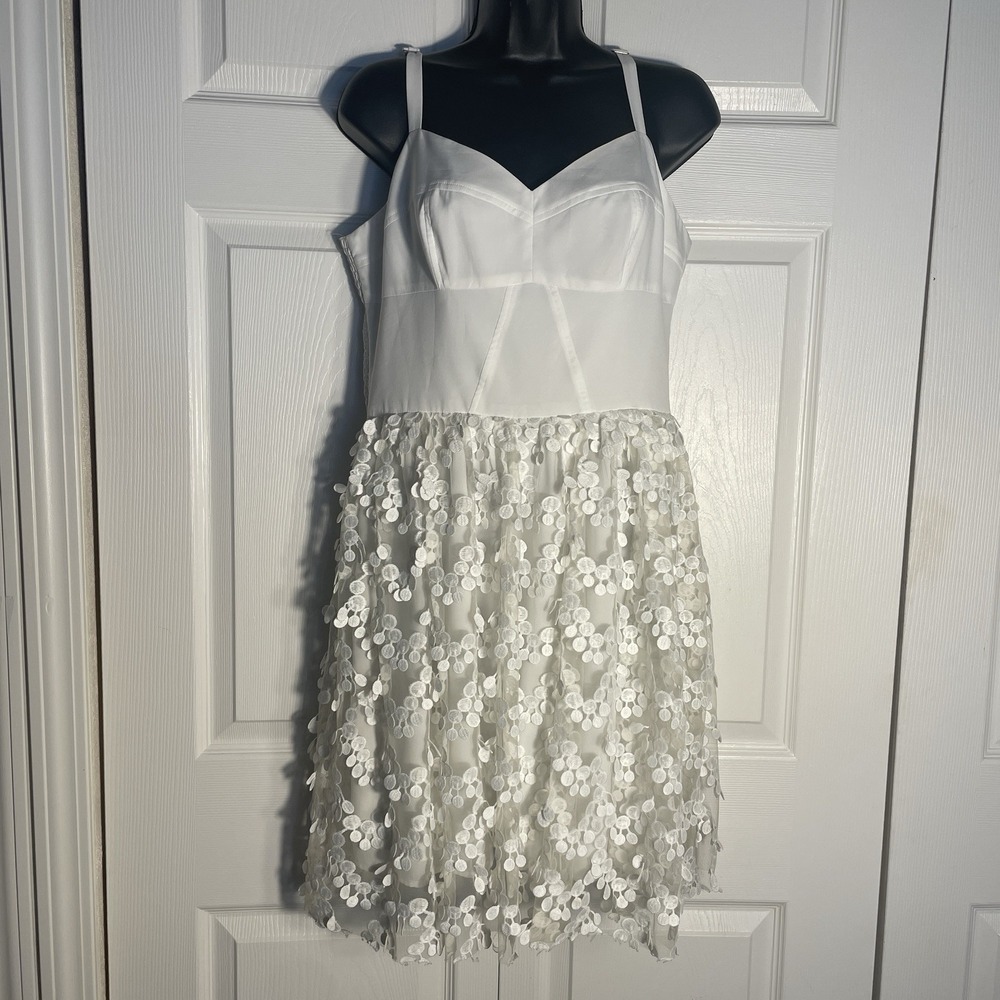 Amanda Uprichard Confetti Lace Dress Women L White Sleeveless  Fairycore Revolve